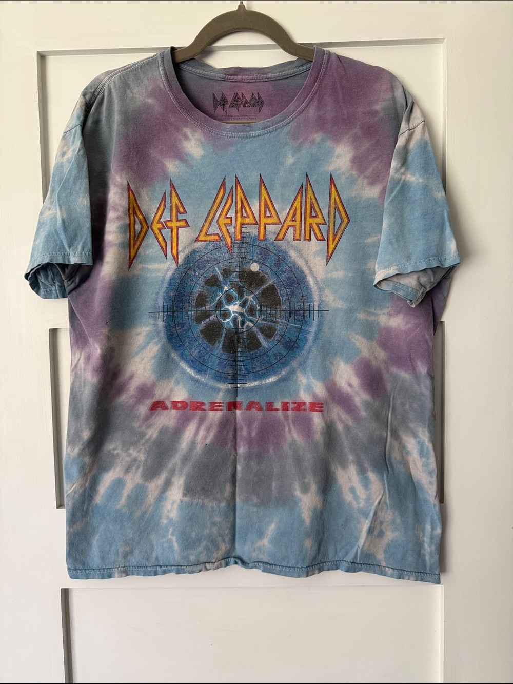 Def Leppard Adrenalize Tie-Dye Graphic Tee - Blue & Purple